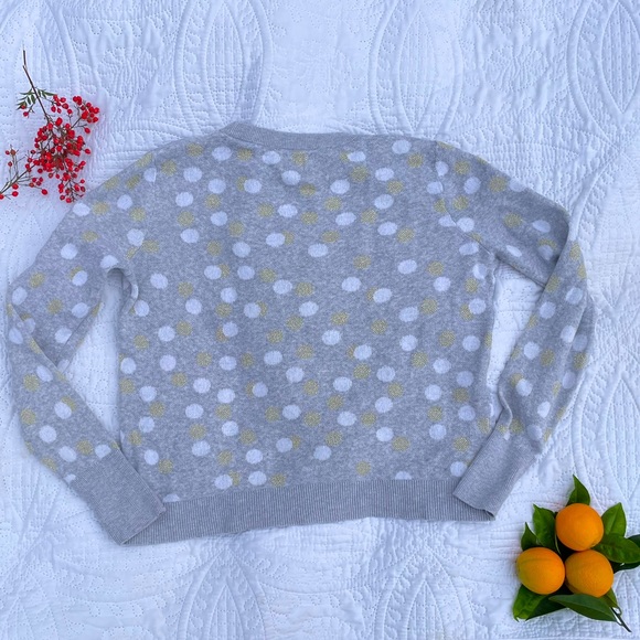 Sparkly Gray Sweater With Gray and Gold Polka-Dots!!! - Picture 5 of 5